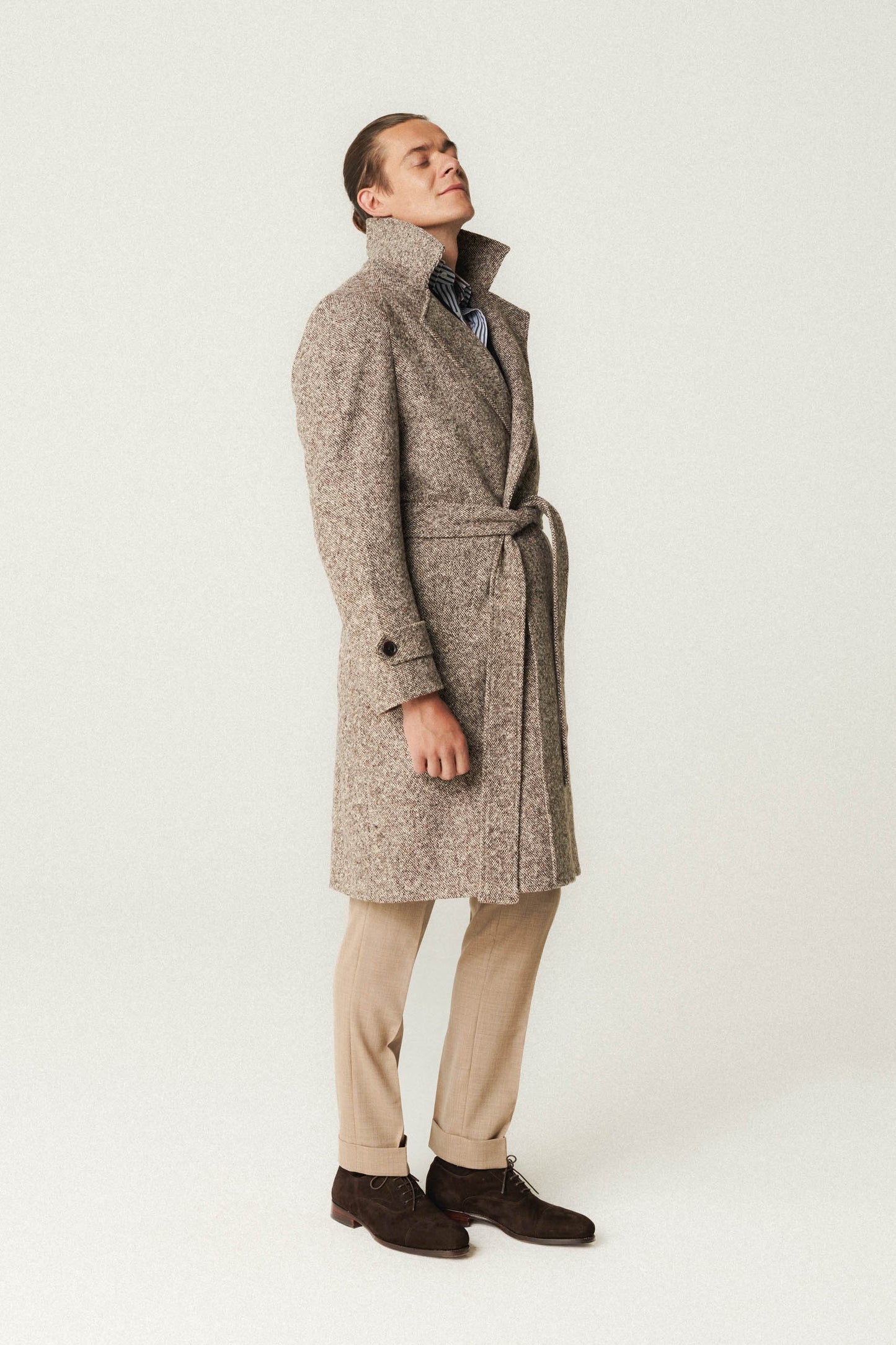 Manteau en laine beige « Sel et Poivre »