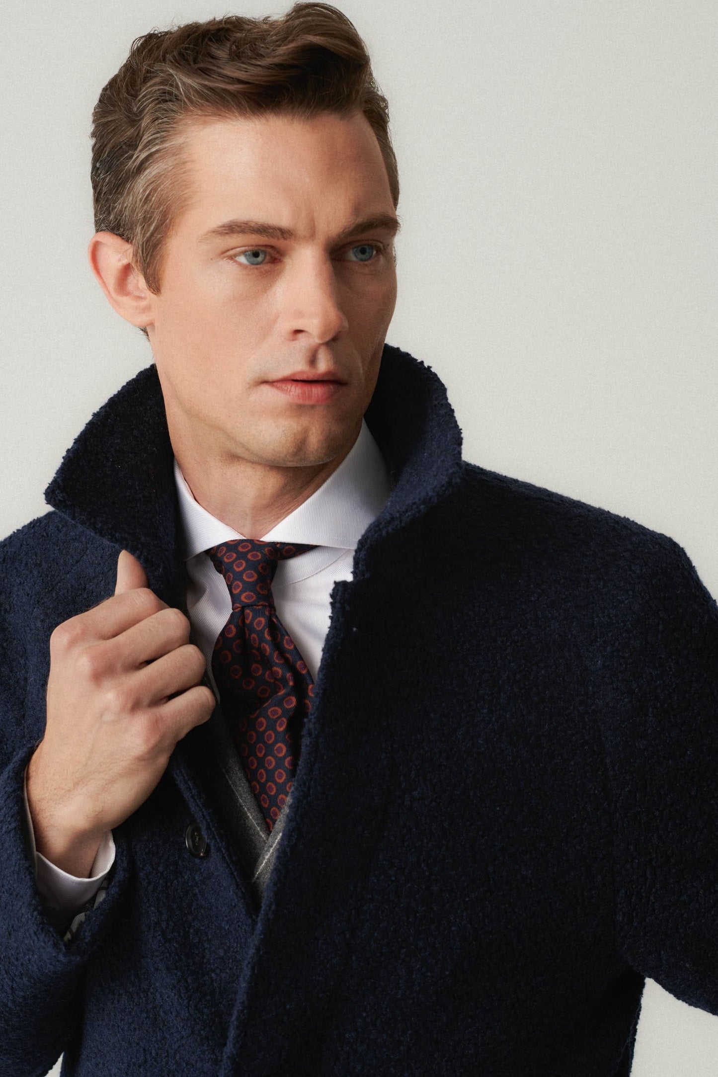 Manteau en laine bleu marine « Teddy Bear »