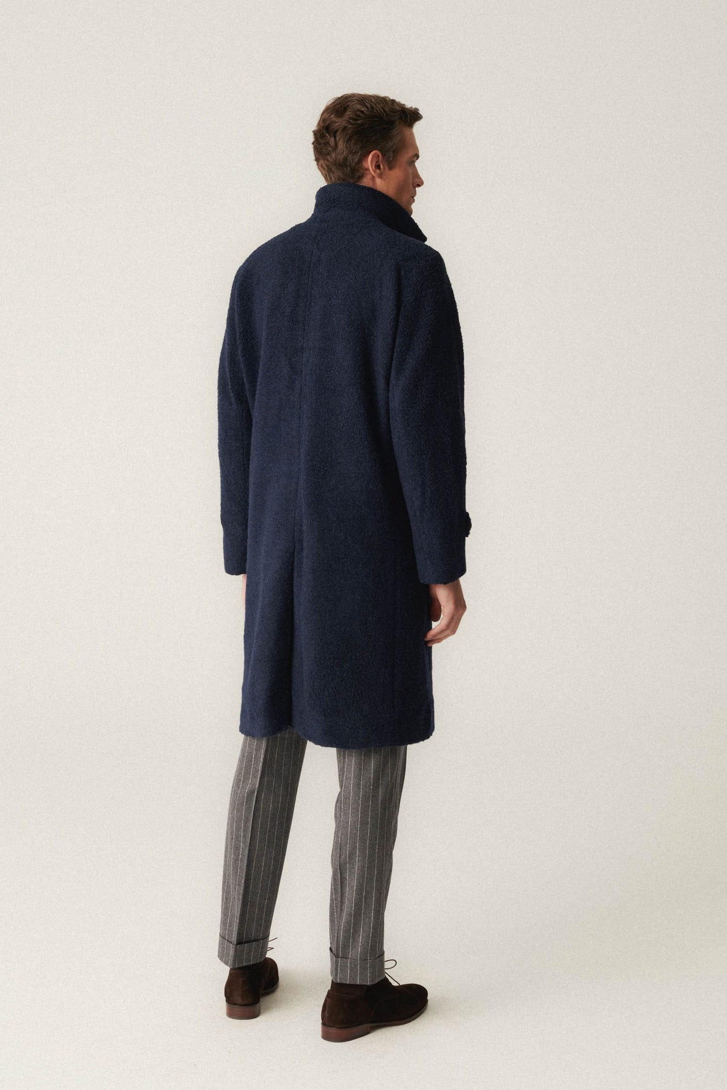 Manteau en laine bleu marine « Teddy Bear »