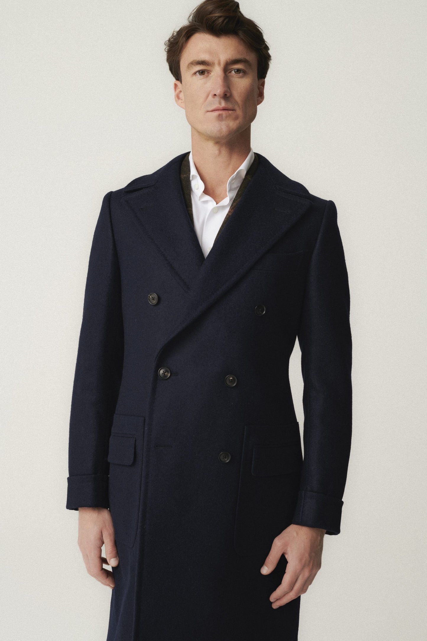 Manteau en laine Ulster bleu marine