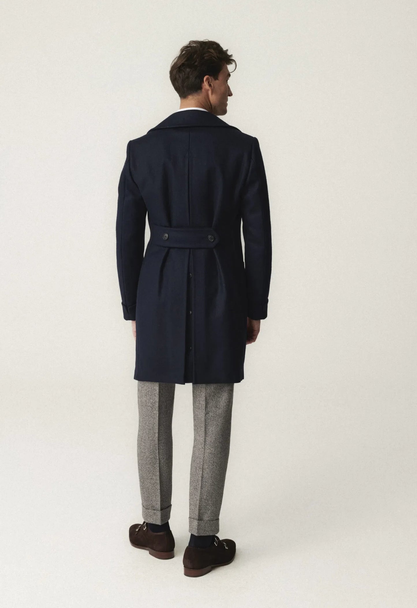 Manteau en laine Ulster bleu marine