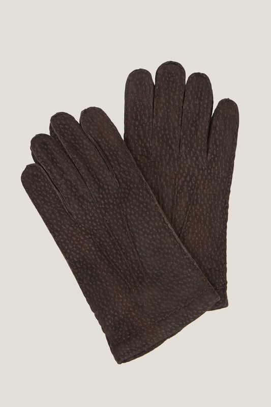 Dark brown capybara leather gloves