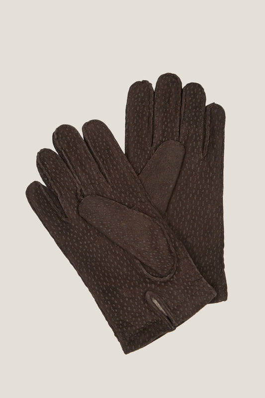 Dark brown capybara leather gloves