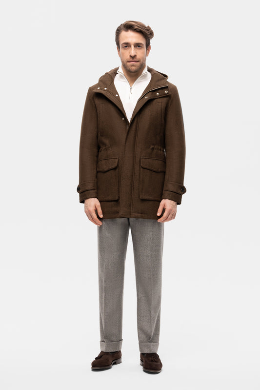 Brown padded flannel jacket