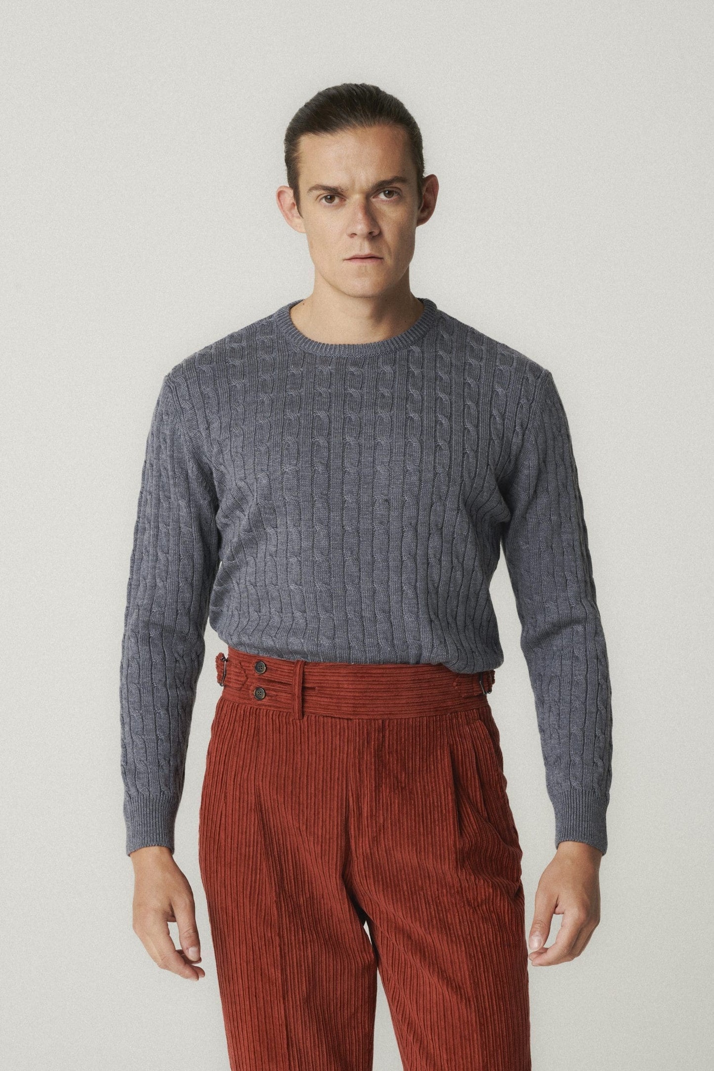 Pantalon en velours côtelé rouge