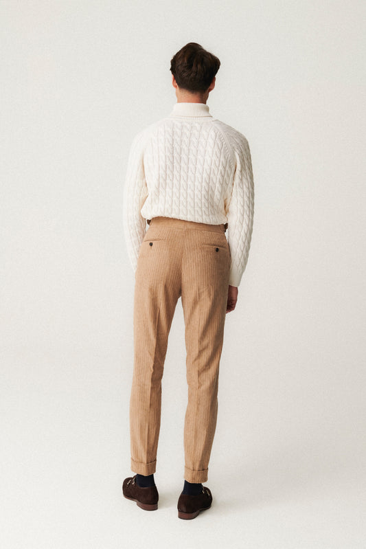 Beige corduroy trousers