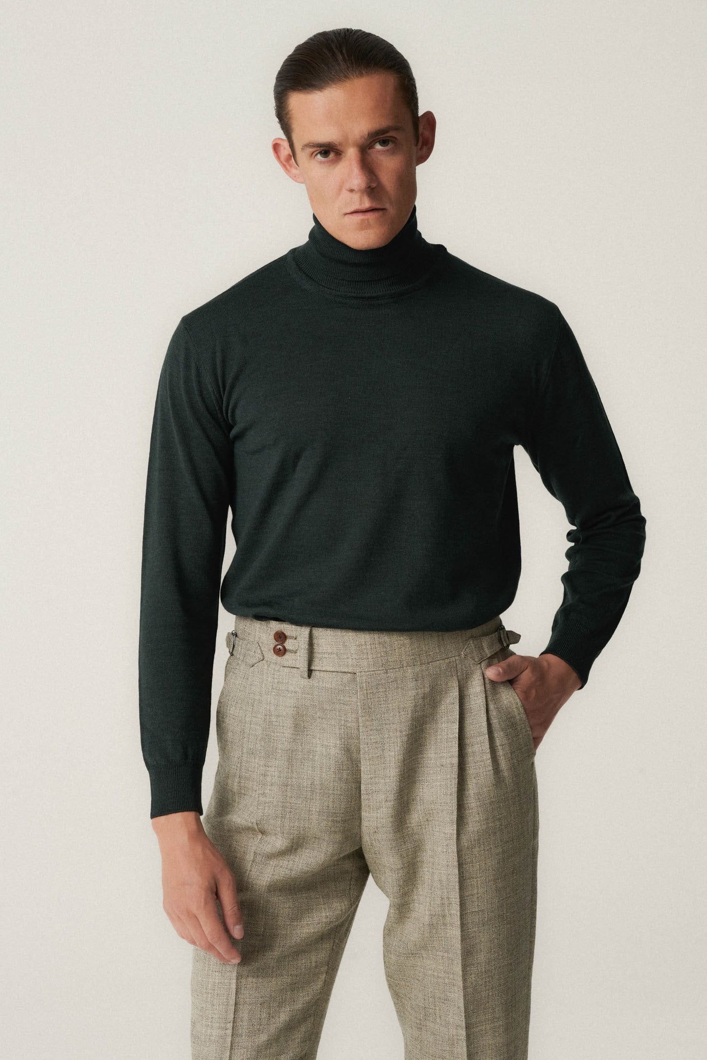 Pantalon en laine non teinte