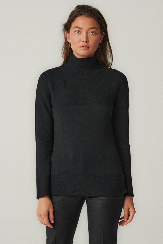 Black wool mock turtleneck