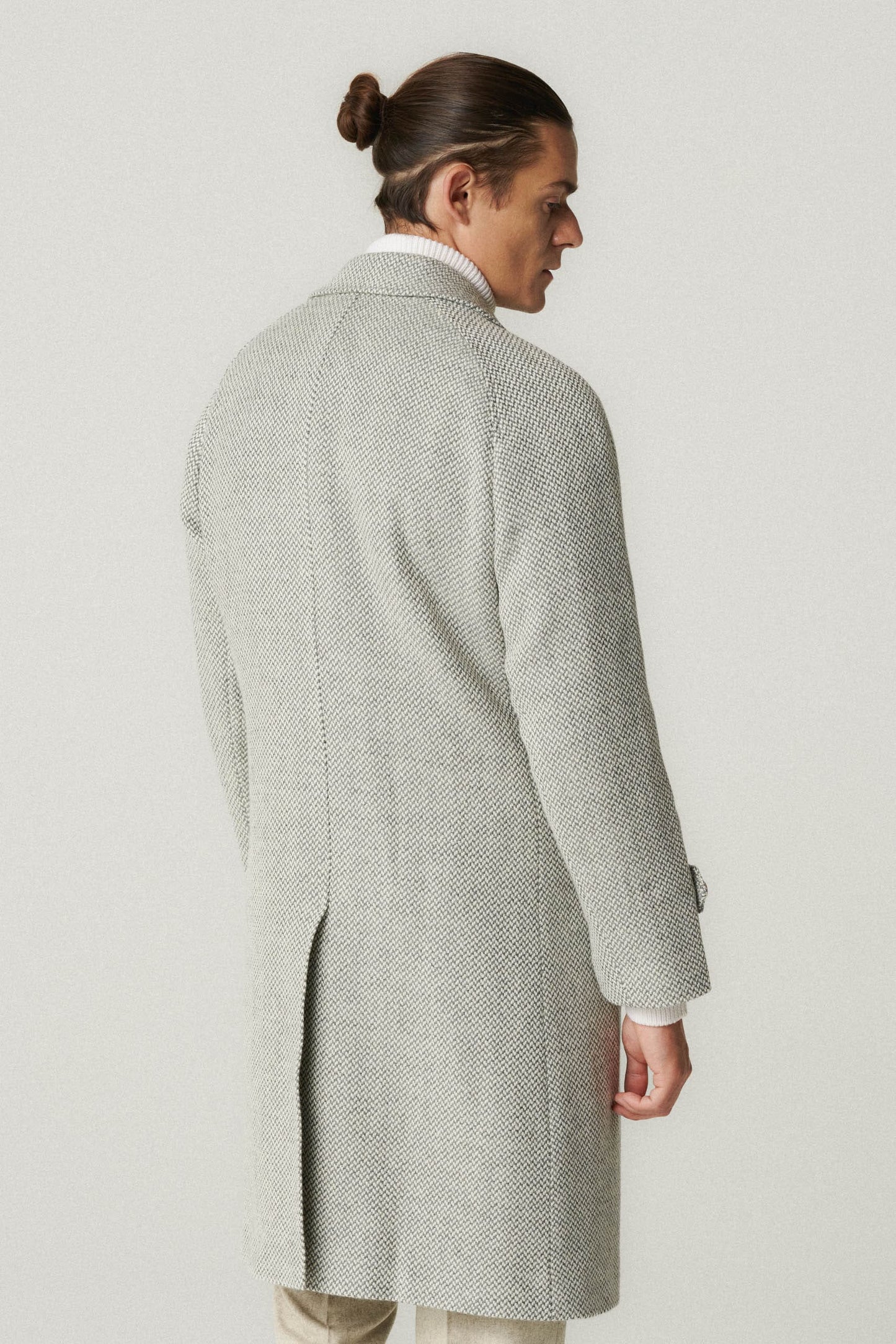 Manteau raglan en laine gris clair