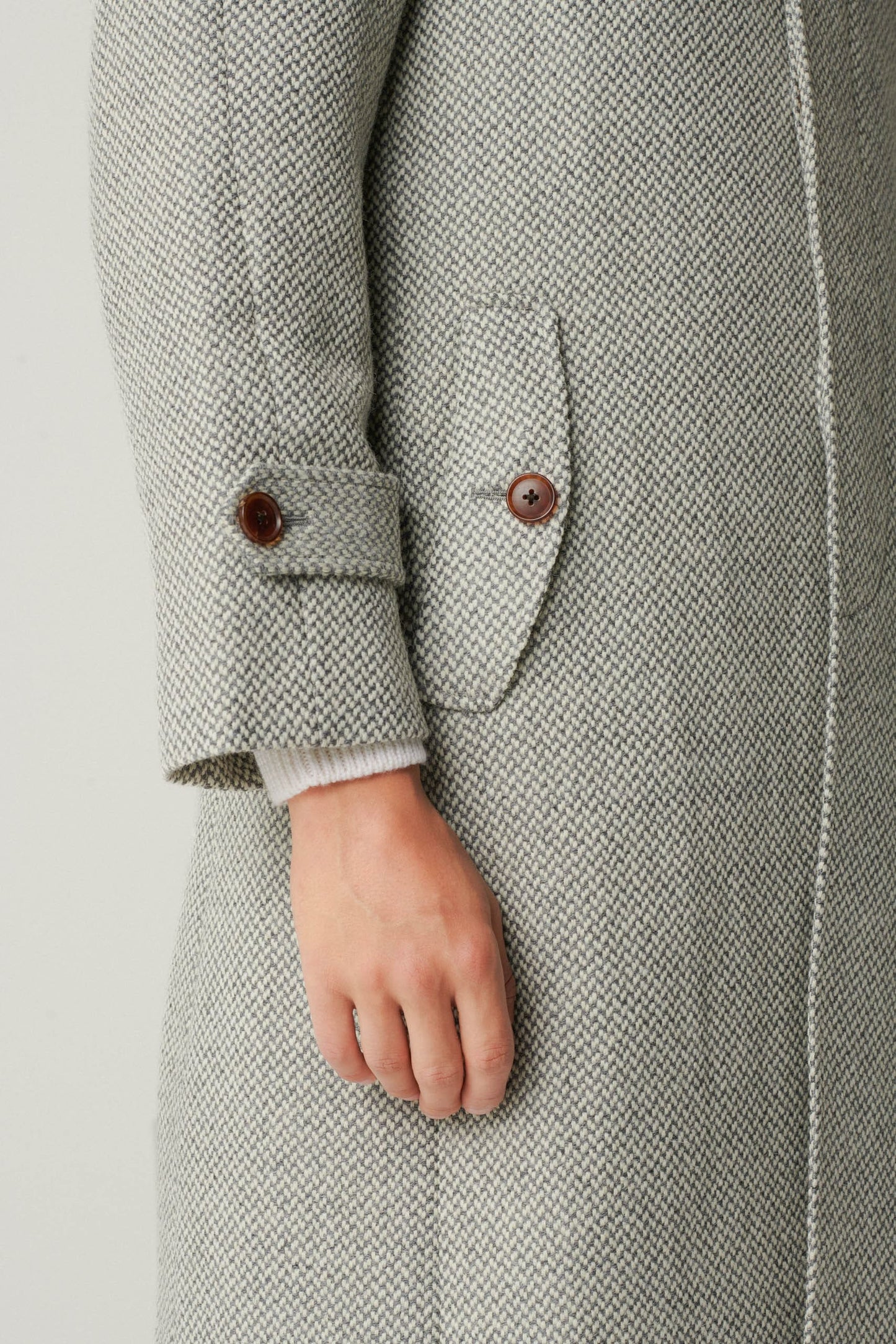 Manteau raglan en laine gris clair