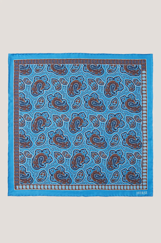 Pochette en soie à motif cachemire varié