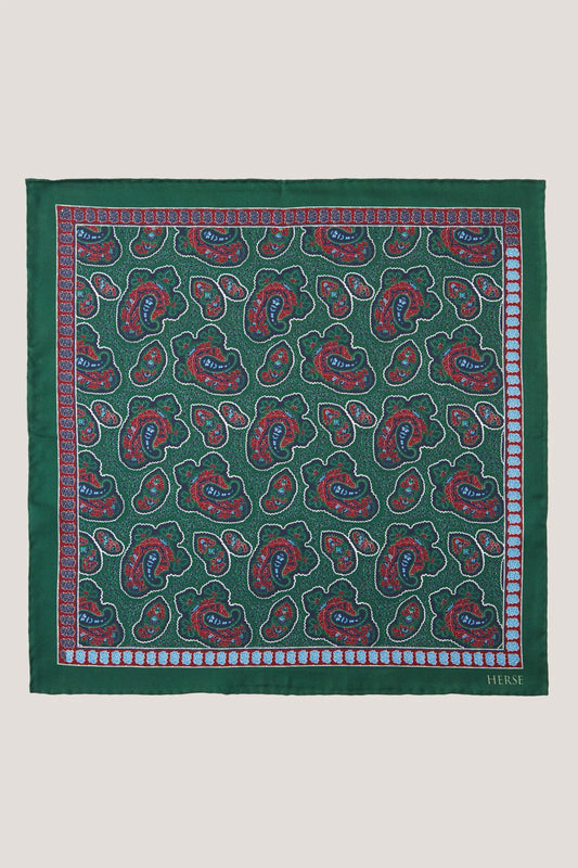 Pochette en soie à motif cachemire varié