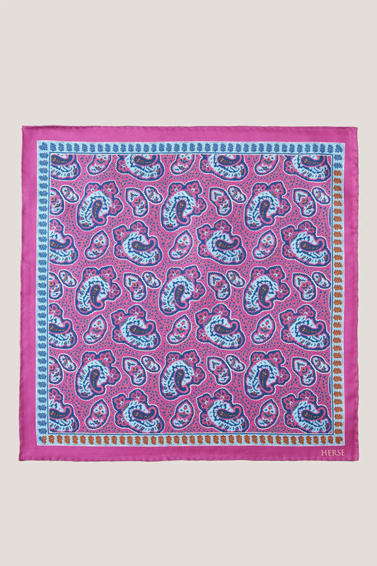 Pochette en soie à motif cachemire varié