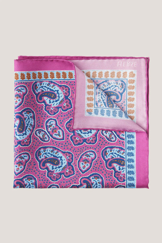 Pochette en soie à motif cachemire varié