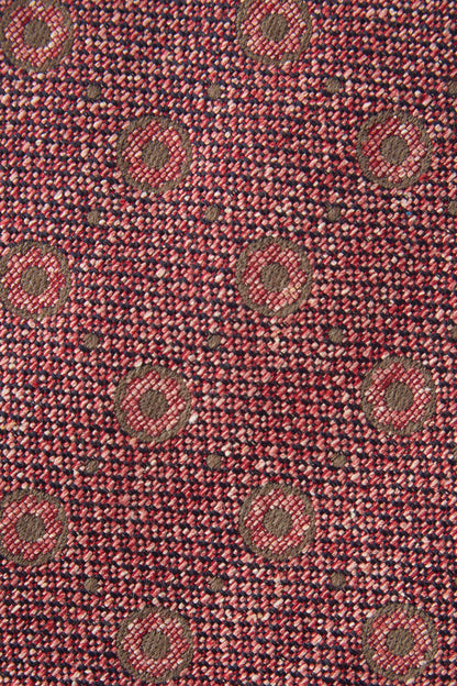 Geometric pattern tie made of raw silk, lined