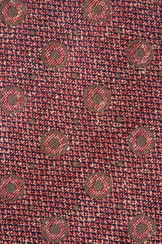 Geometric pattern tie made of raw silk, lined