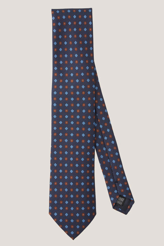 Silk tie with small flowers