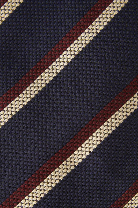 Structured regimental silk tie