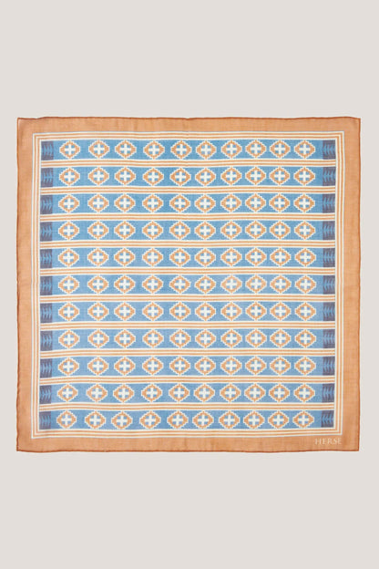 Pocket square with a horizontal ethnic pattern