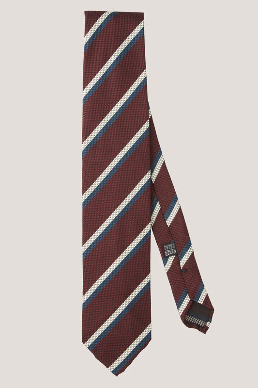 Structured regimental silk tie
