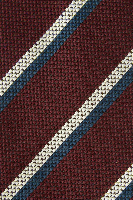 Structured regimental silk tie