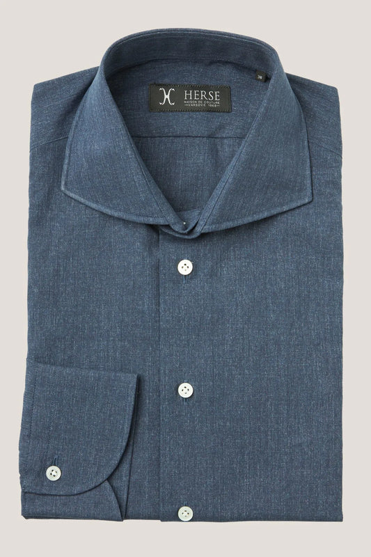 Chemise en jean bleu marine Carlo Riva