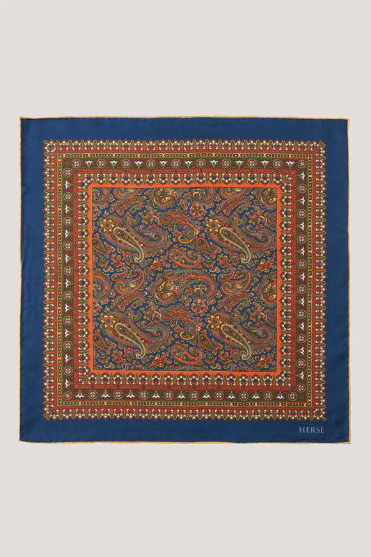 Pocket square with an inner paisley pattern
