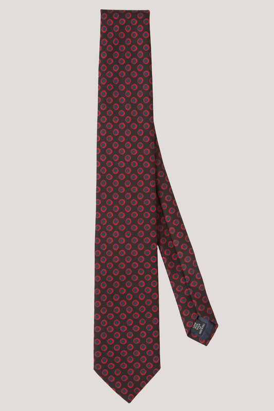 Two-tone polka dot black tie