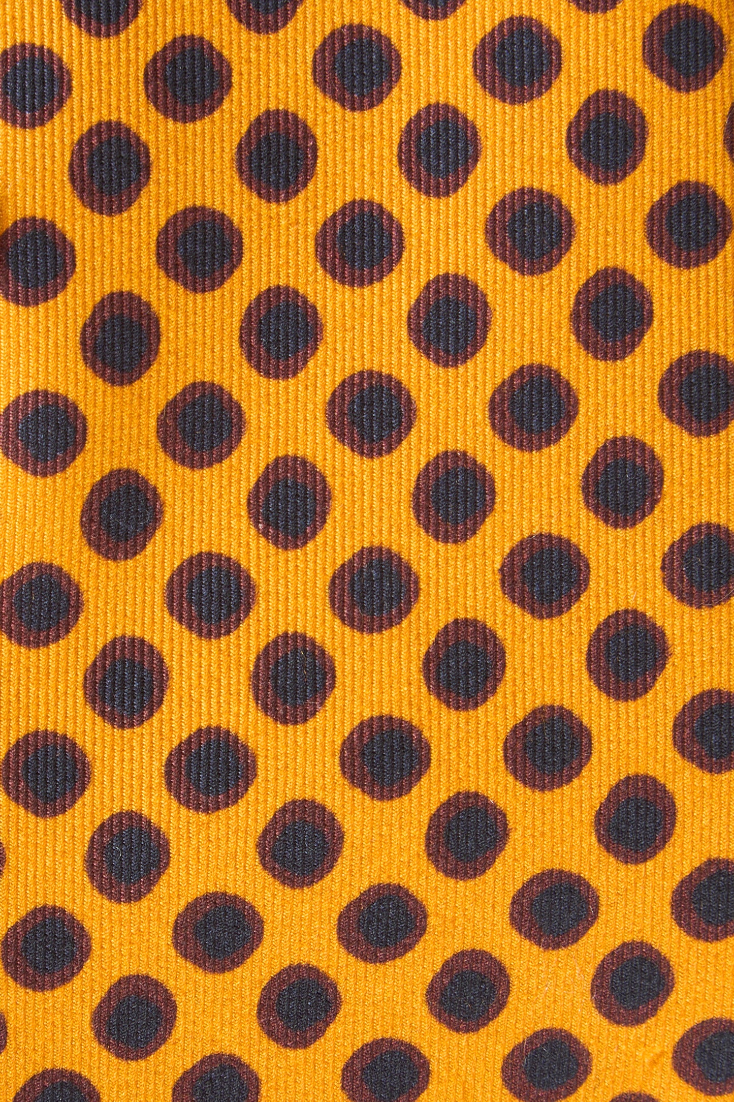 Cravate orange à pois bicolores en laine et soie