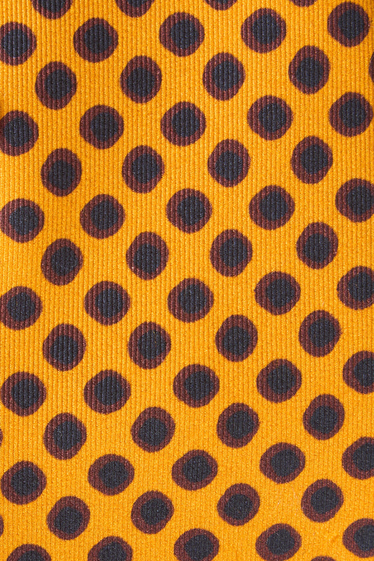 Two-tone polka dot tie made of wool and silk