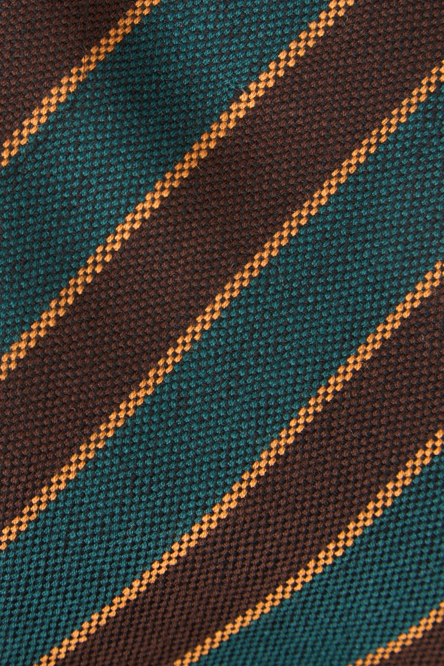 Cravate régimentaire en laine verte et beige