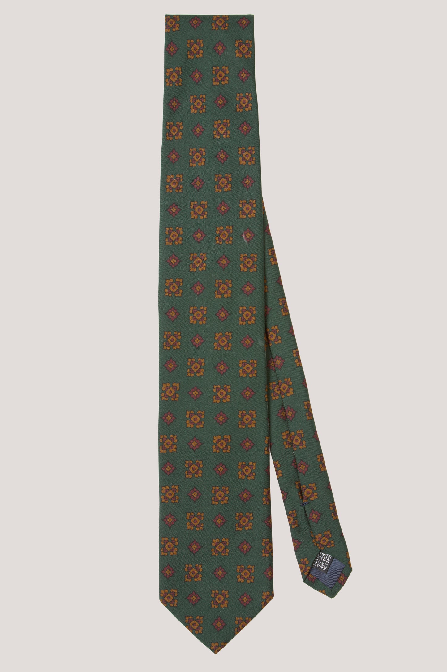 Green matte silk tie