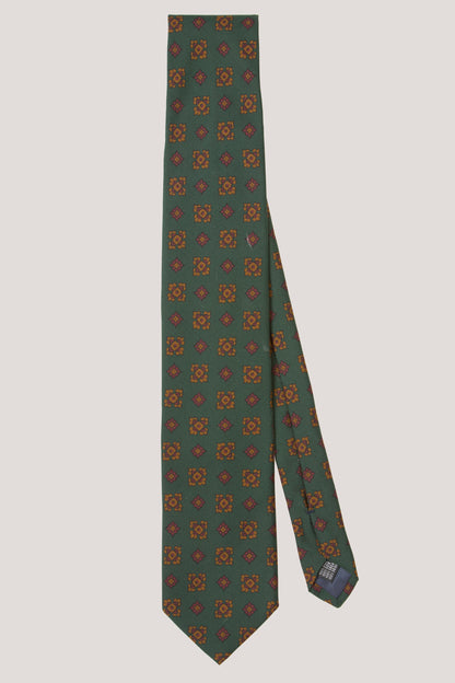 Green matte silk tie
