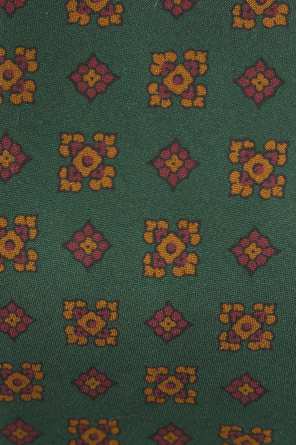 Green matte silk tie