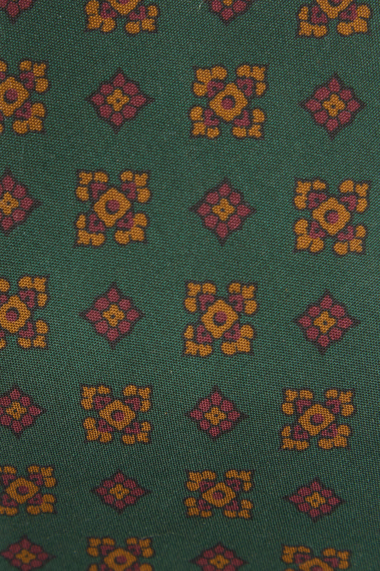 Zielony krawat z matowego jedwabiu