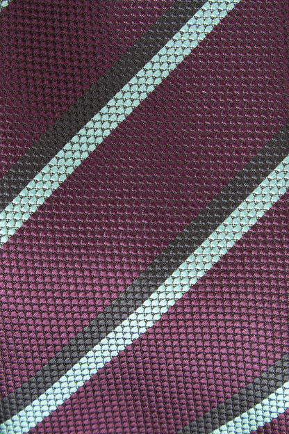 Cravate régimentaire structurée en soie bleu marine