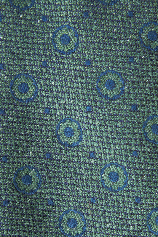 Light green geometric pattern silk tie