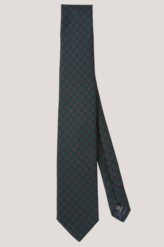 Two-tone polka dot light navy blue tie