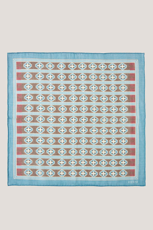 Pocket square with a horizontal ethnic pattern