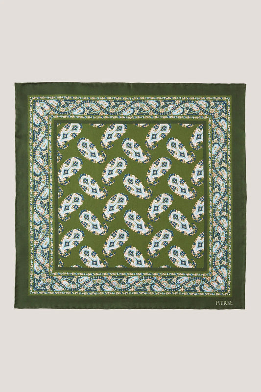 Pochette en soie à motif cachemire régulier