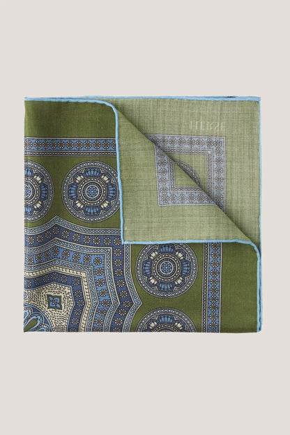 Pochette verte à médaillons