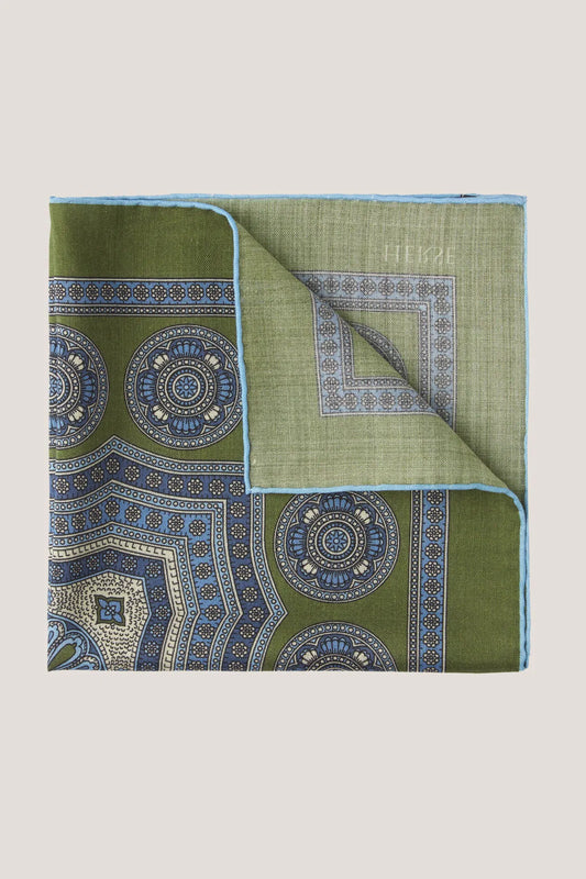Pochette verte à médaillons