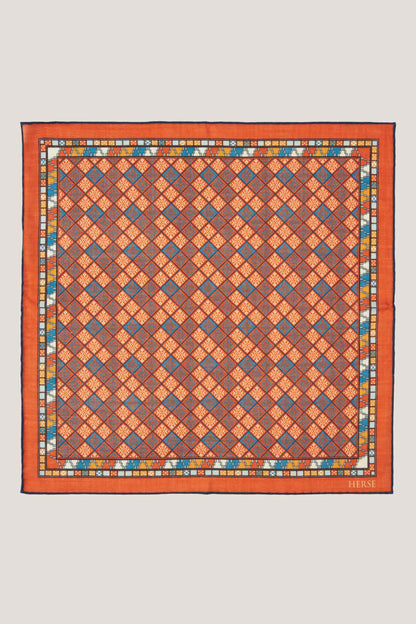 Pochette orange à motif ethnique
