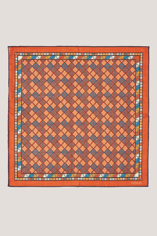 Pochette orange à motif ethnique