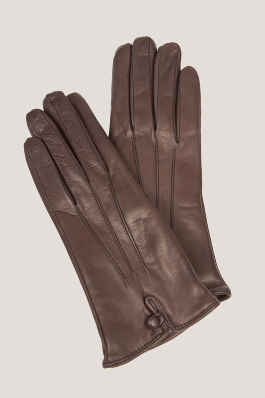 Gants en cuir nappa avec fermeture à bouton 