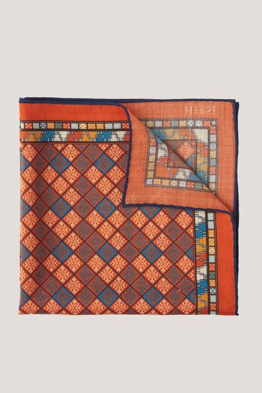 Pochette orange à motif ethnique