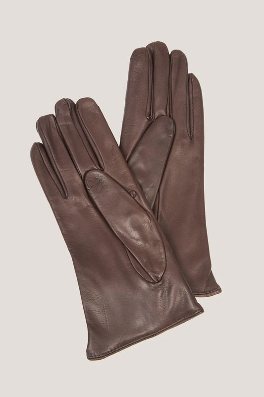 Gants en cuir nappa avec fermeture à bouton 