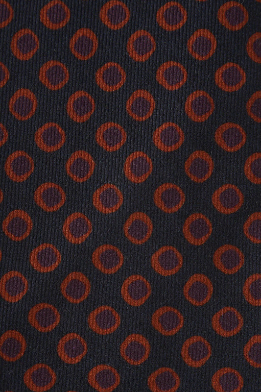 Two-tone polka dot tie made of wool and silk