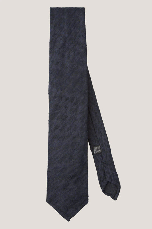 Navy blue shantung tie