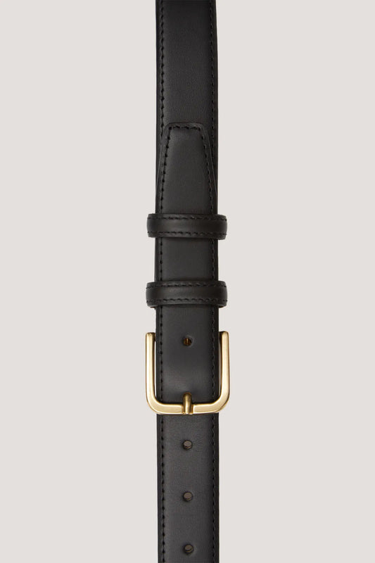 Ceinture formelle noire avec boucle dorée